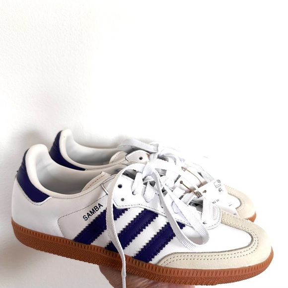 Adidas Samba OG White and Purple with Gum Sole size 5 NWT - Picture 4 of 11